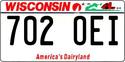WI license plate 702OEI