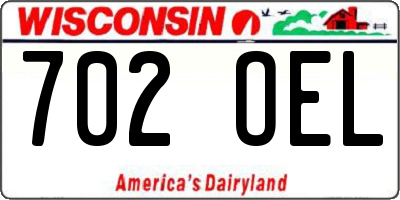 WI license plate 702OEL