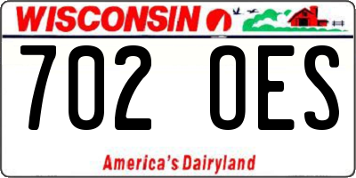 WI license plate 702OES
