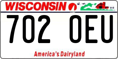 WI license plate 702OEU