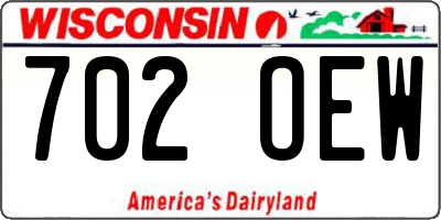 WI license plate 702OEW