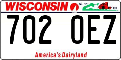 WI license plate 702OEZ