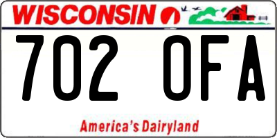 WI license plate 702OFA
