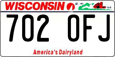 WI license plate 702OFJ