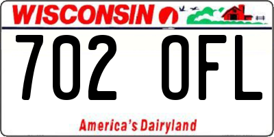 WI license plate 702OFL
