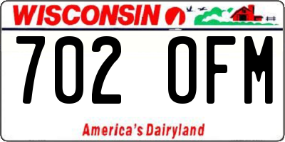 WI license plate 702OFM