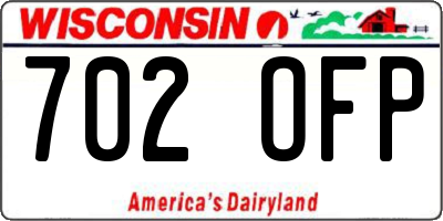 WI license plate 702OFP