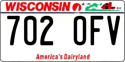 WI license plate 702OFV