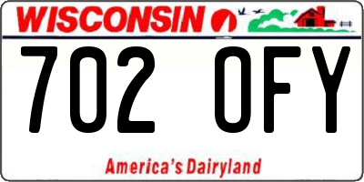 WI license plate 702OFY