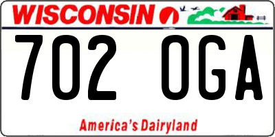 WI license plate 702OGA