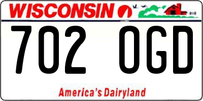 WI license plate 702OGD