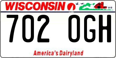 WI license plate 702OGH