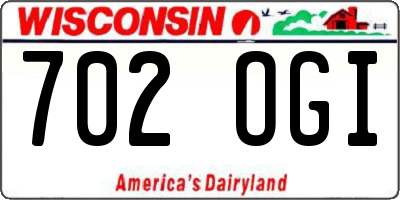 WI license plate 702OGI