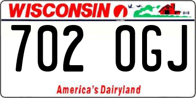 WI license plate 702OGJ