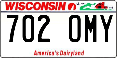 WI license plate 702OMY