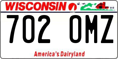 WI license plate 702OMZ
