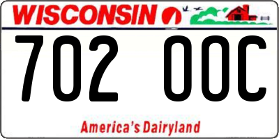 WI license plate 702OOC