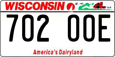 WI license plate 702OOE