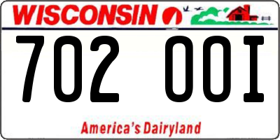 WI license plate 702OOI