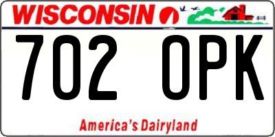WI license plate 702OPK