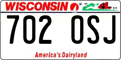 WI license plate 702OSJ