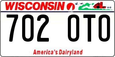 WI license plate 702OTO