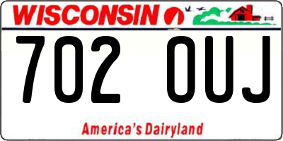 WI license plate 702OUJ