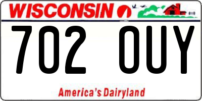WI license plate 702OUY