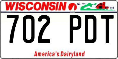 WI license plate 702PDT