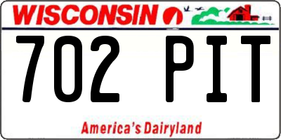 WI license plate 702PIT