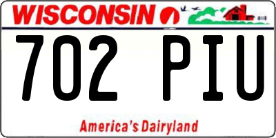 WI license plate 702PIU