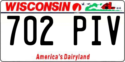 WI license plate 702PIV