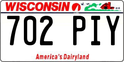 WI license plate 702PIY