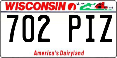 WI license plate 702PIZ