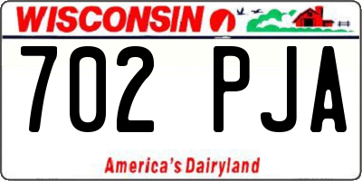 WI license plate 702PJA