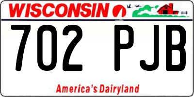 WI license plate 702PJB