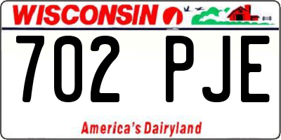 WI license plate 702PJE