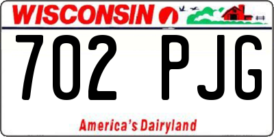 WI license plate 702PJG