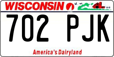 WI license plate 702PJK