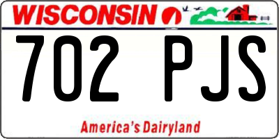 WI license plate 702PJS