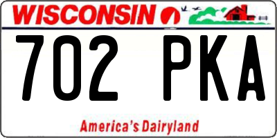 WI license plate 702PKA