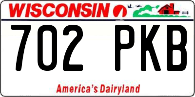 WI license plate 702PKB