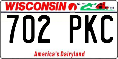 WI license plate 702PKC