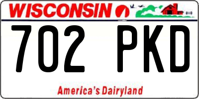 WI license plate 702PKD