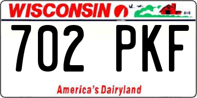 WI license plate 702PKF