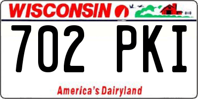 WI license plate 702PKI