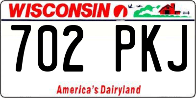 WI license plate 702PKJ