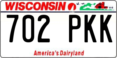 WI license plate 702PKK