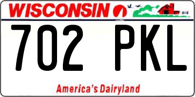 WI license plate 702PKL