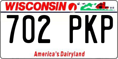 WI license plate 702PKP